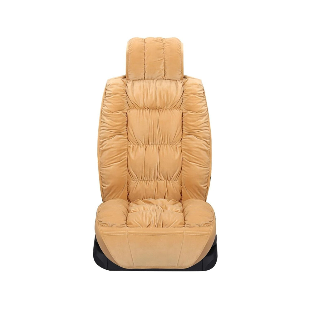 Car Seat Cushions Plush Cover Set For Universal Winter Protection Auto Interior Accessories Front Seat 1Pc Beige 6447073602825