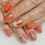 Maple Leaf Press on Nails Short Square Thanksgiving False Nails 1