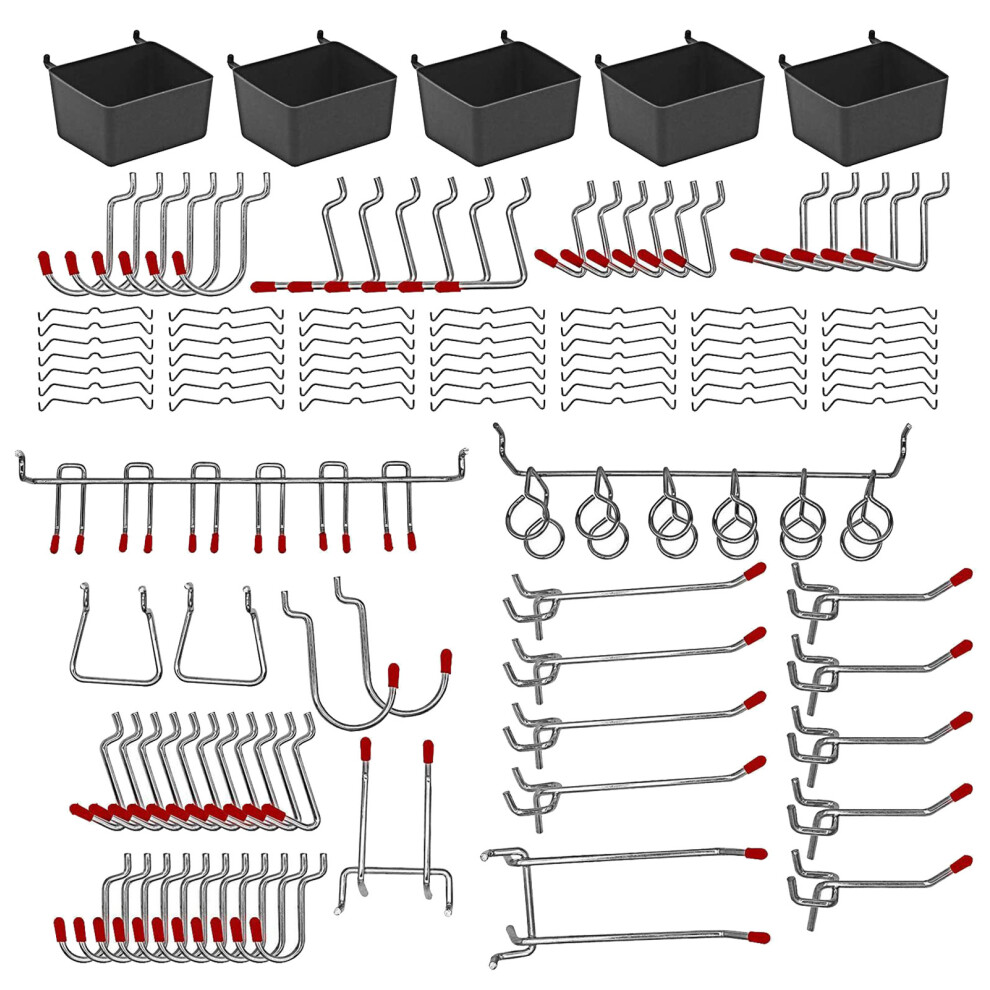 Multipurpose 114Pcs Sturdy Metal Pegboard Hook Assortment With 7627000073143