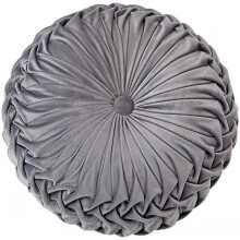 Throw Pillow for Couch Decorative 3D Pumpkin Round Velvet Cushion for Sofa Bed Chair Floor 15"X15", Gray