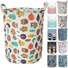 19.7 Waterproof Foldable Laundry Hamper, Dirty Clothes Laundry Basket, Linen Bin Storage Organizer for Toy Collection (Owl)