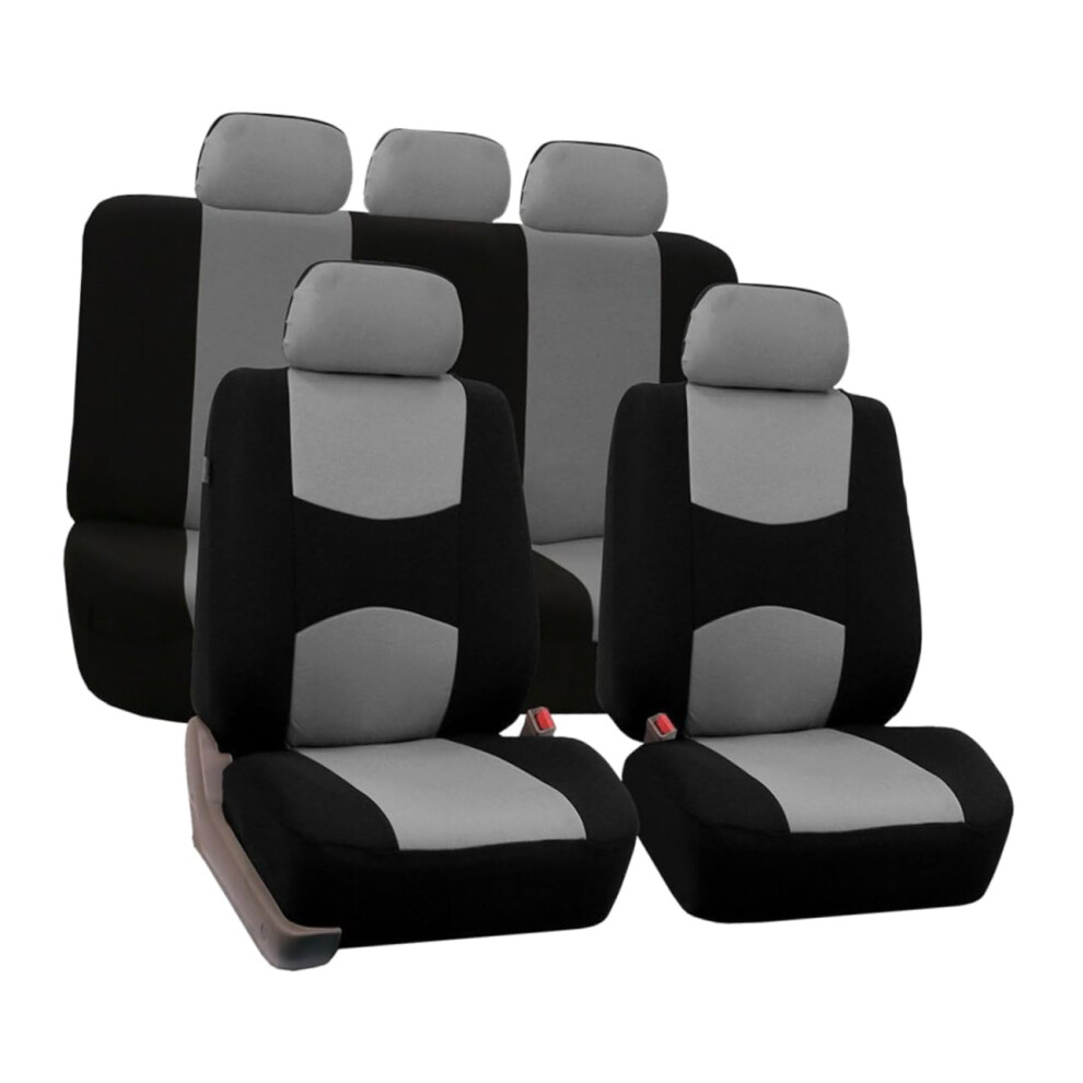9Pcs Car Seat Covers Set Detachable Headrests Breathable Split Bench Covers For Cars Suvs Trucks Easy Installation Beige 6038364316776