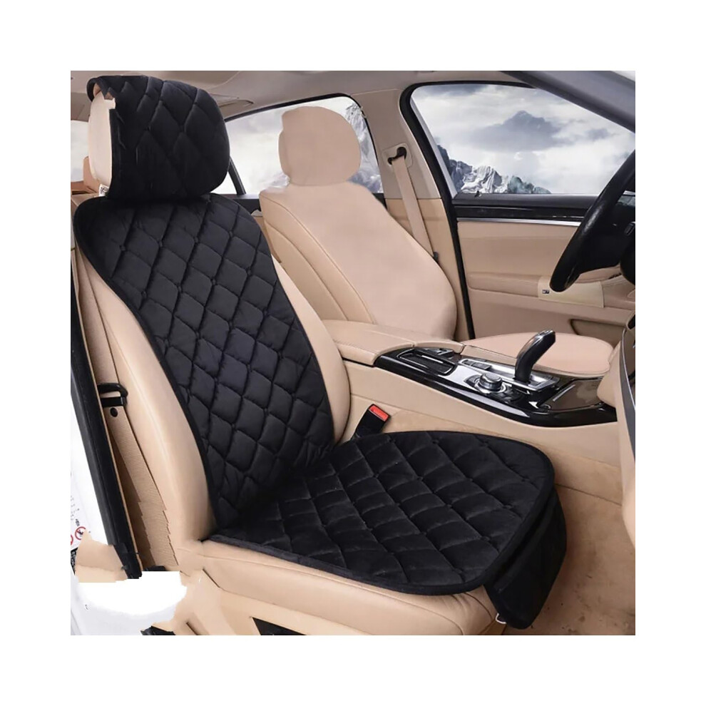 Car Seat Cushion Cover Protector Universal Front And Rear Plush Auto Seat Cover For Cars 1Pc Black 6447073603112