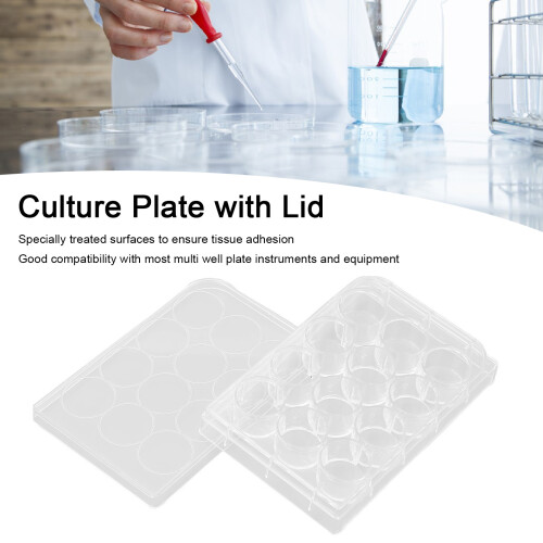 Plaque à 12 puits en polystyrène transparent, lot de 10 pièces. 2