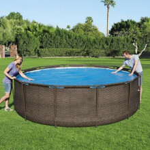 (12FT SOLAR POOL COVER) 8, 10, 12 & 15ft Solar Pool Cover for Inflatable Fast Set Paddling Swimming Pool
