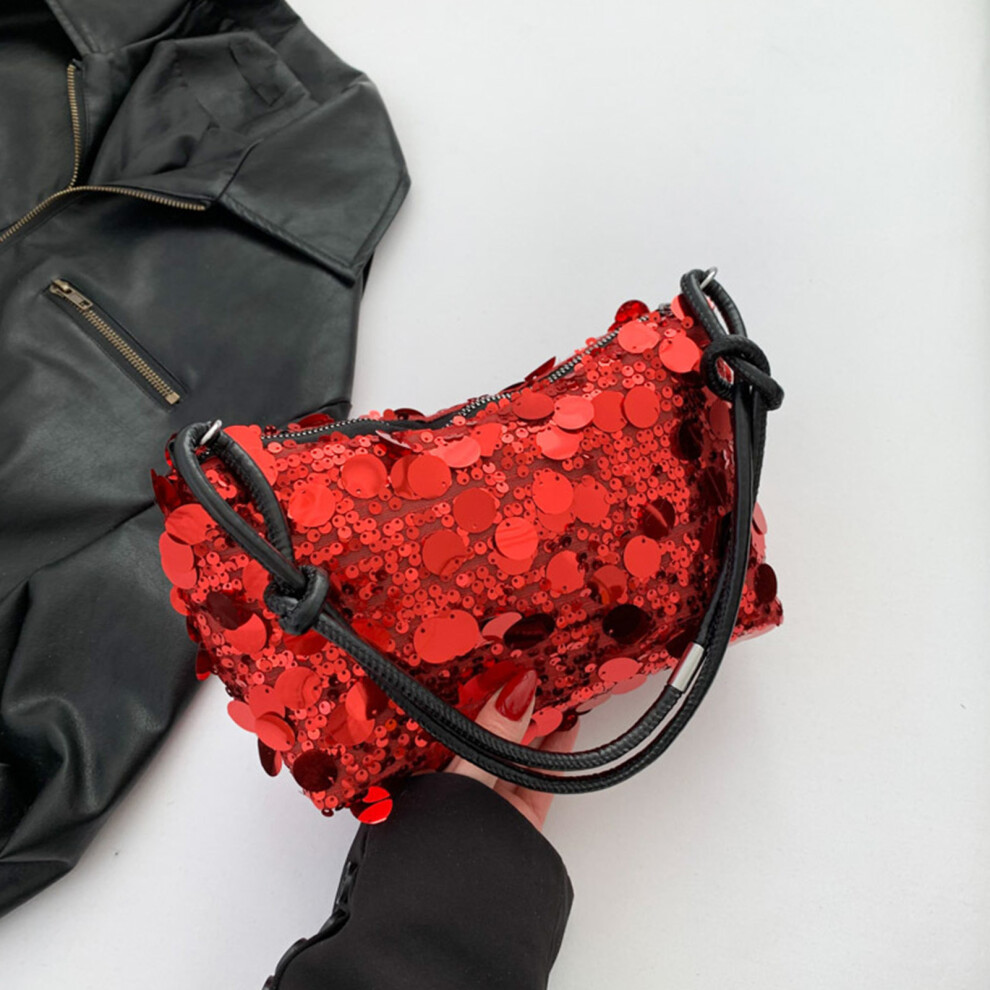 Women Sequin Shoulder Bag 22x14x8cm Multifunctional Red Free Size-image-OPC-PKF6VCN-NEW
