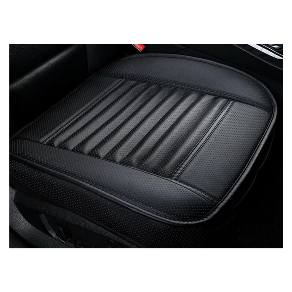 Universal Car Seat Cover Breathable Pu Leather Cushion Pad Mat For Front Auto Chair Support - Color, One Front Seat Black 6038364317223