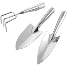 Gardening Tools, 3 Pieces 100% Stainless Steel Gardening Kit Outdoor Hand Tools, Garden Gift for Men Women