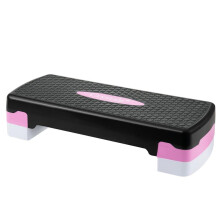(Default) Adjustable Non Slip Aerobic Stepper Yoga Step Board and Guide Chart - Gym Fitness Exercise Cardio for Home or Gym