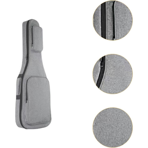 Guitar Gig Bag Electric Guitar Case Backpack With Front Pockets Gray 2