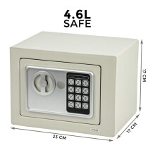 (White--4.6L Electronic Safe) 4.6 / 8.5 / 16L ELECTRONIC SOLID STEEL HEAVY DUTY FIREPROOF HOME OFFICE SAFES