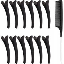 Pack of 12 Hair Sectioning Clips for Women with 1 PCS Antistatic Tail Comb Professional Hairdresser Clips for Salon Styling & Care, Hair Dying Access