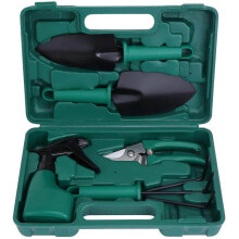 Gardening Tools with 5 Pieces with Scissors, Shovels, Rakes and Sprayer Ergonomic Non-Slip and Rust-Proof Handle - Storage Box