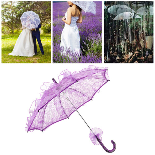Parasol de encaje 1 pieza morada 60 x 56,5 cm