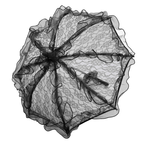 Schwarzer Spitzen-Parasol - 60 x 56,5 cm, 1 Stück