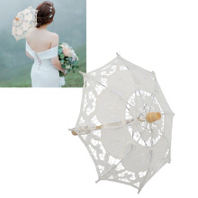Ombrello da sposa in pizzo beige, 1 pezzo, 26,5  26,5 cm