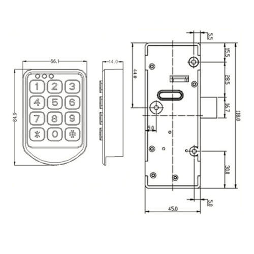 Cerradura digital codificada, armario sin llave, ABS, 4xAAA 1