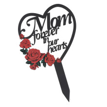 Memoriale funebre in ferro a forma di cuore 29,5 x 17,5 cm