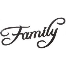 Wood Panel Deco Wooden Letter Family 3D Wall Mural, Unpainted Wooden Letter Family (Black, 38cmx16cmx0.3cm)