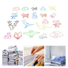 100 piezas de clips para papel con forma de animal, colores surtidos.