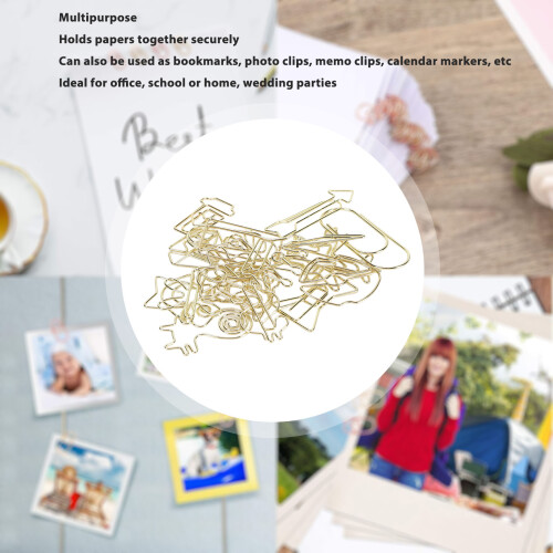 Clip per carta dorate, 100 pezzi, 20 stili 2