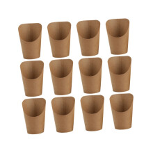 Kraft Paper French Fries Holder Bags 50pcs Versatile Snack Boxes for Waffles Desserts Hot Beverages Food Storage