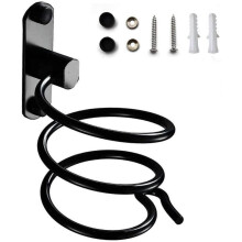 Hair Dryer Holder, Wall-Mounted Hair Dryer Holder, Hair Dryer Holder with Plug Holder, for Hotel, Bathroom, Toilet, Barber Shop