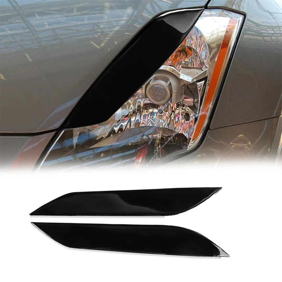 Car Lamp Hoods For Nissan 350Z 2006-2009, Headlight Eyebrow Cover Trim, Adhesive Eyelids For Headlight Protection Black 9016109786180