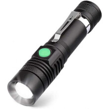 USB Rechargeable LED Flashlight, 600 Lumens Flashlight, IP65 Waterproof, 4 Light Modes, Zoomable Flashlight for Household, Camping, Hiking, Emergency