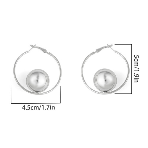 Boucles d'oreilles en perles d'alliage blanc - Taille unique, CCB 1