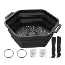 Ice Bath Shower - Portable Silicone Water Cooler, Folding Ice Shower Accessory, Black, For Ice Bathing and Recovery