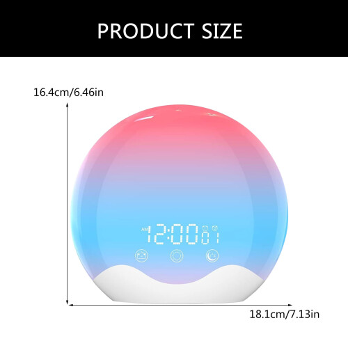 Multifunctional Wake Up Light Alarm Clock With Simulated 2