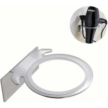 Hair dryer holder The wall mounted hair dryer holder is made of stainless steel with 3M adhesive