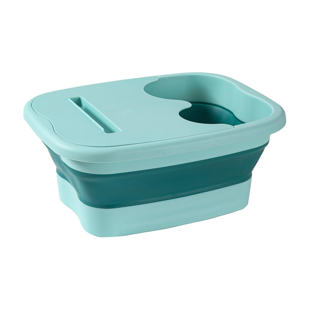 Green Foot Soaking Basin | Foldable Pedicure Bowl With Handles | Portable Spa Massage Bucket For Home And Travel