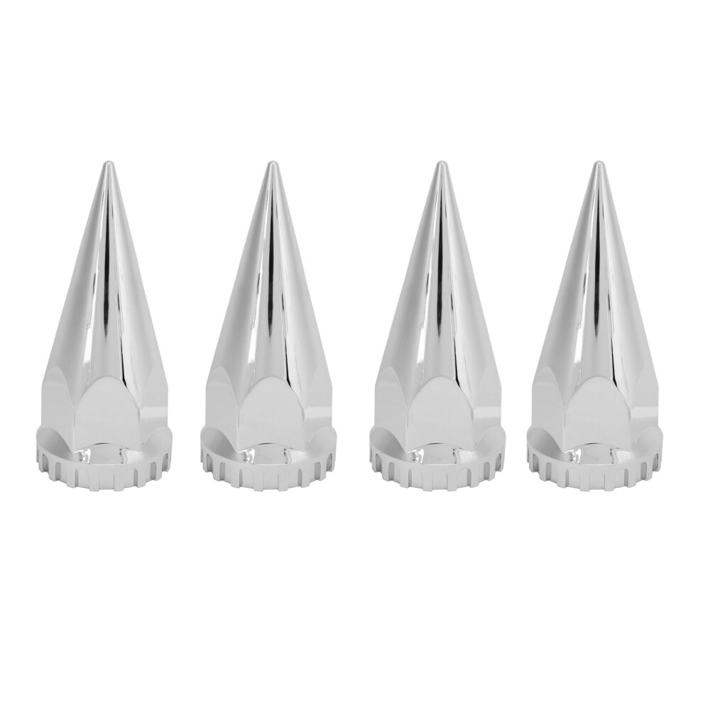 Chrome 33Mm Threaded Lug Nut Cover With Spiked And Flanged Design 8391348947570