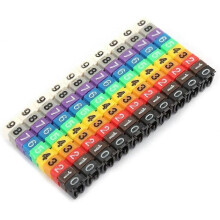 Cable Tag, 0~9 Number Coded Digital Cable Tag Clip, C Type Plastic Colorful Cable Marker, Anti-loose(2.5mm 100Pcs)