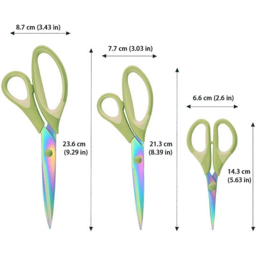 Office Scissors, Sewing Scissors, Left Handed Scissors, Titanium Scissors, Professional Super Sharp, Soft and Comfortable Handle, Multi-Purpose, Green 1