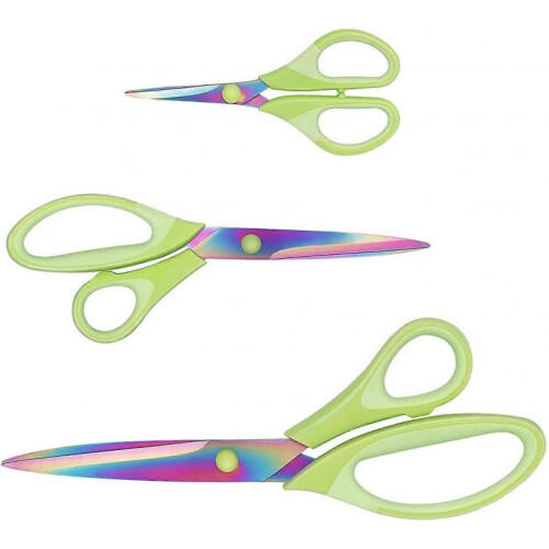 Office Scissors, Sewing Scissors, Left Handed Scissors, Titanium Scissors, Professional Super Sharp, Soft and Comfortable Handle, Multi-Purpose, Green