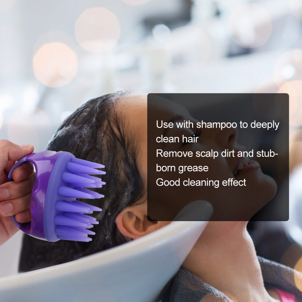 Handheld Hair Shampoo Brush in Purple Portable Head Cleaner & Scalp Massager