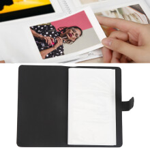 3-Inch PU Photo Album with 96 Pockets for Mini Series Cameras and Cards Black