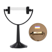 Optical Triangular Prism with Stand, 360-Degree Rotating Optical Glass Prism for Physics Light Spectrum and Photography