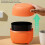 Mini Round Desktop Bin with Lid, Plastic, for Home, Kitchen, Bathroom, Office (Orange) 7