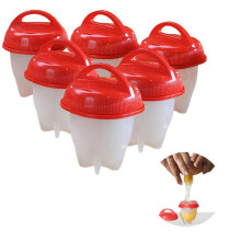 Egg Poacher Set, 6Pcs Non-Stick Silicone Egg Cups for Soft or Hard Boiled Eggs, Dishwasher Safe Egg Boilers