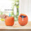 Mini Round Desktop Bin with Lid, Plastic, for Home, Kitchen, Bathroom, Office (Orange) 15