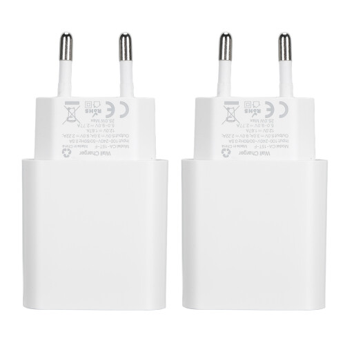 2 pezzi caricabatterie da muro USB-C PD da 25 W Type-C veloce 1
