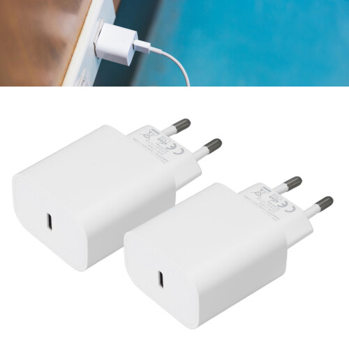 2 pezzi caricabatterie da muro USB-C PD da 25 W Type-C veloce