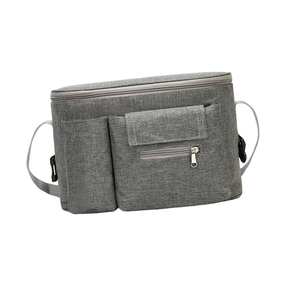 Portable Organizer Cup Holder Tissue Pocket Storage Bag Mummy Bag Pouch For Travel Diaper Essentials Gray/Grey