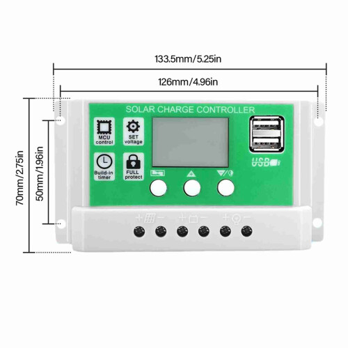 High-Efficiency 22% 20W Solar Panel Kit with 20A PWM Controller 12V 1
