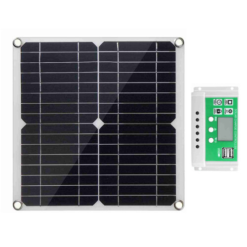 20 Watt 12 Volt Solar Panel Kit Monocrystalline Solar Panel + 30A PWM Charge Con 2