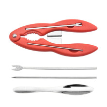 Multipurpose Seafood Tool Set Red, Easy to Clean Seafood Opener and Needle, Long Lasting Utensil Pack for Shellfish